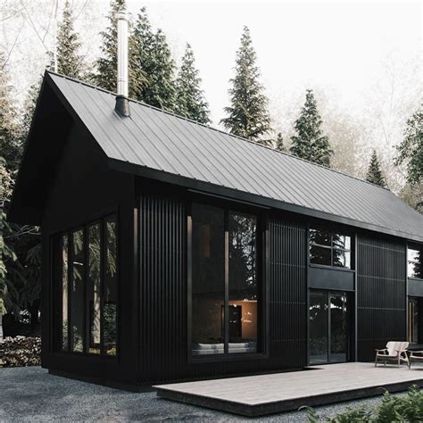 house with black metal siding